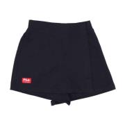 Hoge Taille Zwarte Schoonheid Rok Shorts Fila , Black , Dames