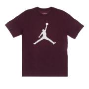 Crew Neck T-shirt Bordeaux/Wit Jordan , Brown , Heren