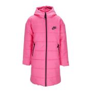 Lange Donsjas Met Capuchon Parka Dames Nike , Pink , Dames