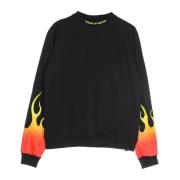 Rode Crewneck Sweatshirt met Vlammenpatroon Vision OF Super , Black , ...