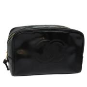 Pre-owned Coated canvas pouches Chanel Vintage , Black , Dames