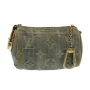 Pre-owned Denim pouches Louis Vuitton Vintage , Blue , Dames