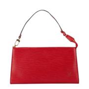 Pre-owned Leather clutches Louis Vuitton Vintage , Red , Dames