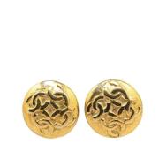 Pre-owned Metal earrings Chanel Vintage , Yellow , Dames