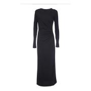 Elegante Zwarte Lange Jurk Ottod'Ame , Black , Dames