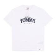 Klassieke Witte Varsity Tee Tommy Hilfiger , White , Heren