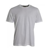 Wit Katoenen T-shirt met Ronde Hals en Korte Mouwen Dolce & Gabbana , ...