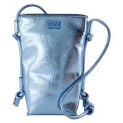 Leather shoulder-bags Ganni , Blue , Dames