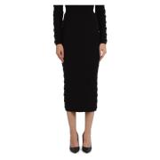 Geribbelde viscose midi-rok Michael Kors , Black , Dames