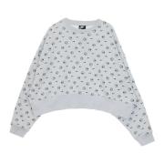 Allover Print Crewneck Sweatshirt voor Vrouwen Nike , Gray , Heren