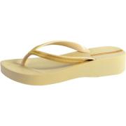 Beige Goud Mesh Sleehak Slippers Ipanema , Beige , Dames