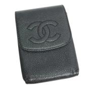 Pre-owned Leather home-office Chanel Vintage , Black , Dames