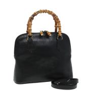 Pre-owned Leather handbags Gucci Vintage , Black , Dames