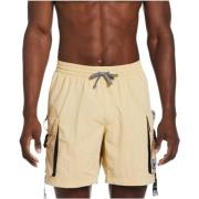 Paarse Logo Tape Zwemshorts Nike , Beige , Heren