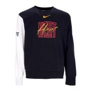 Miami Heat Basketball Crewneck Sweatshirt Nike , Black , Heren