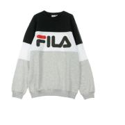 Geblokkeerde Crew Sweatshirt in Zwart/Grijs Fila , Multicolor , Heren