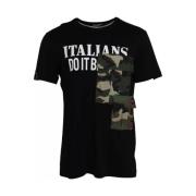 Zwart camouflage katoenen T-shirt Dolce & Gabbana , Black , Heren