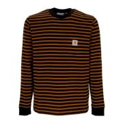 Gestreept longsleeve zakshirt bruin/zwart Carhartt Wip , Brown , Heren