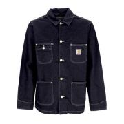 Zwarte Denim Jack Klassieke Stijl Carhartt Wip , Black , Heren