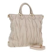 Pre-owned Leather handbags Miu Miu Pre-owned , Beige , Dames