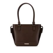 Pre-owned Leather handbags Burberry Vintage , Brown , Dames