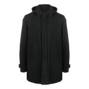 Zwarte Carcoat voor Winterstijl Herno , Black , Heren