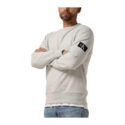 Heren Badge Crew Neck Sweater Calvin Klein , Gray , Heren