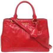 Pre-owned Leather handbags Miu Miu Pre-owned , Red , Dames