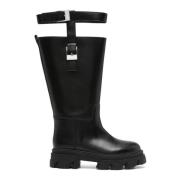 Zwarte regenlaarzen met gespsluiting Gia Borghini , Black , Dames