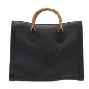 Pre-owned Leather handbags Gucci Vintage , Black , Dames