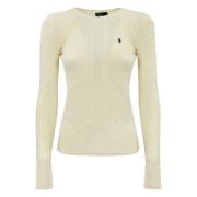 Witte Gebreide Trui met Logo Ralph Lauren , White , Dames