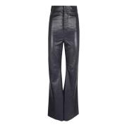 Blauwe Leren Broek Aw24 Victoria Beckham , Blue , Dames