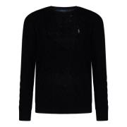 Zwarte Wol Kasjmier Crew-neck Sweater Ralph Lauren , Black , Heren