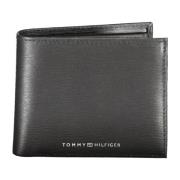 Heren Portemonnee Zwart Contrast Logo Tommy Hilfiger , Black , Heren