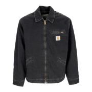 Zwarte Stone Washed Herenjas met Gewatteerd Interieur Carhartt Wip , G...