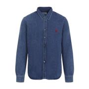 Blauw Denim Overhemd voor Mannen Ami Paris , Blue , Heren