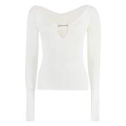 Gebreide viscosemix longsleeve top Jacquemus , White , Dames