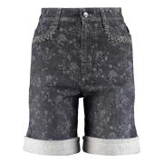 Bloemenprint Denim Shorts Chloé , Gray , Dames