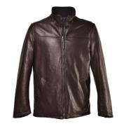 Reversible jacket in dark brown nappa Baldinini , Brown , Heren