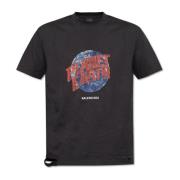 Planet Earth T-Shirt Balenciaga , Black , Heren