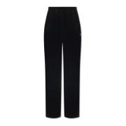 Velours joggingbroek met logo Balenciaga , Black , Dames