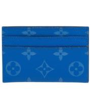 Pre-owned Leather wallets Louis Vuitton Vintage , Blue , Heren