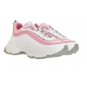 Leren Sneakers in Wit en Roze Msgm , Pink , Dames