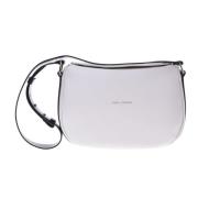 Hobo bag in white tumbled leather Baldinini , White , Dames