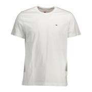 Wit Katoenen Heren T-Shirt Klassieke Stijl Tommy Hilfiger , White , He...