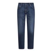 Donkerblauwe Straight Leg Jeans Dolce & Gabbana , Blue , Heren