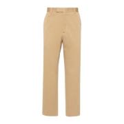 Beige Katoenen Tailored Broek Web-Stripe Gucci , Beige , Heren