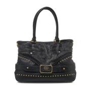 Stijlvolle Handtas met Gouden Details La Carrie , Black , Dames