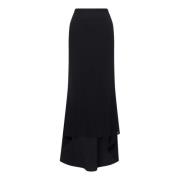 Zwarte Maxi Rok met Asymmetrische Zoom Philosophy di Lorenzo Serafini ...