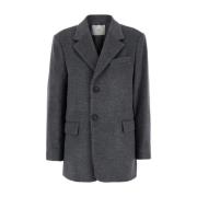 Gelaagde wollen blazer in grijs Dunst , Gray , Dames